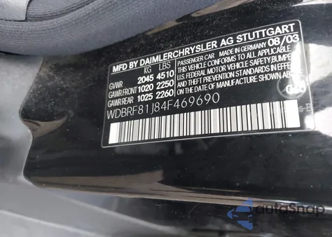 2004 Mercedes-Benz C 240 4Matic from USA, damaged, VIN WDBRF81J84F469690